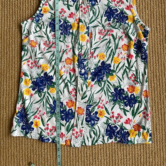 Sears The Shirt made in Korea Vintage Women’s Floral Collard 1970’s Tank Top 16 - Picture 5 of 10